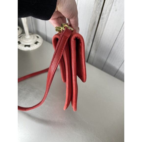 Vintage COACH Bonnie Cashin Double Turnlock Twin Clutch Shoulder Bag RED *RARE* - Picture 3 of 13